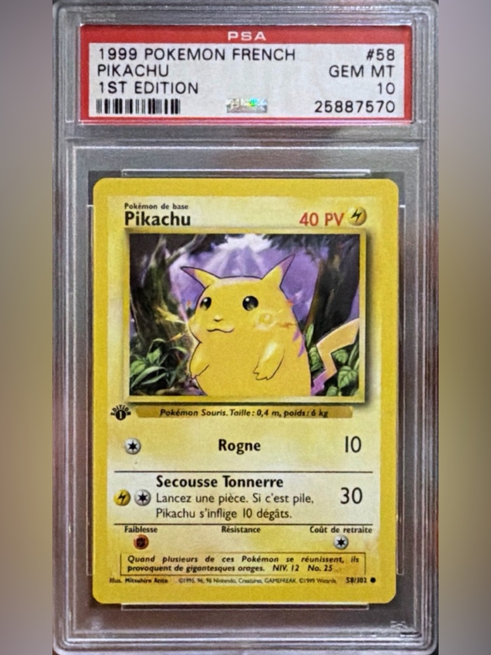 Pokemon Yellow Pikachu 1999 PSA Gem Mint 10 Trading Card